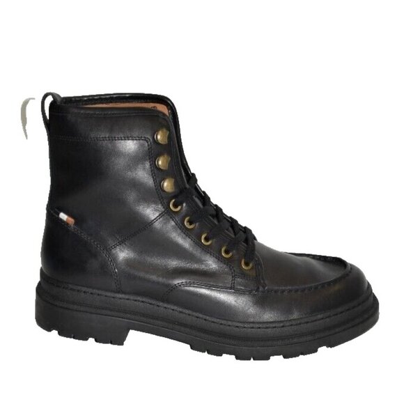 NEW! ALLEN EDMONDS Sawyer Apron Toe Leather Ankle Boots Black Sz 9.5 5777 DD387